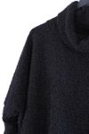 GRANDE TAILLE PULL COL ROULE 0356 NOIR