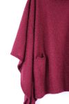 LARGE SIZE SWEATER 2 POCKETS 0355 BORDEAUX