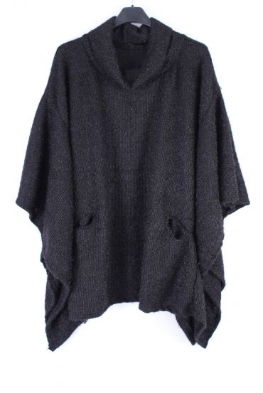 GRANDE TAILLE PULL 2 POCHES 0355 NOIR