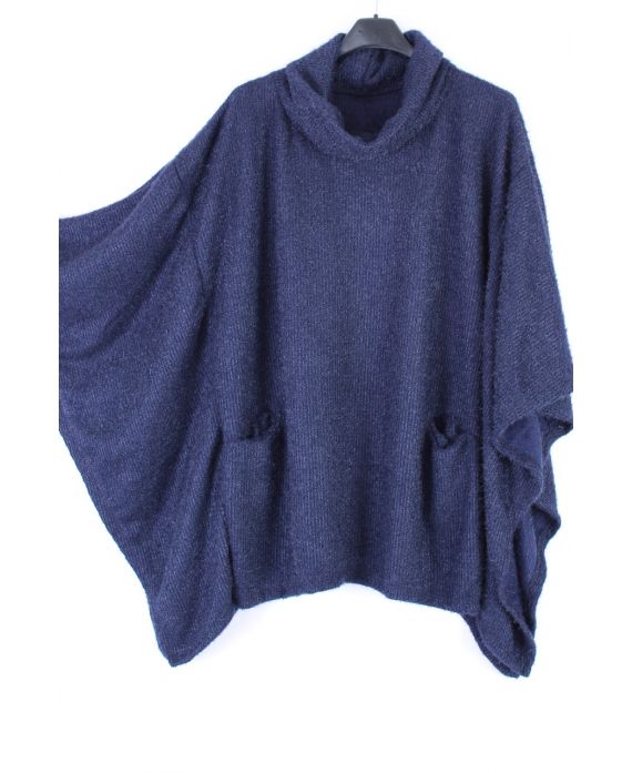 LARGE SIZE SWEATER 2 POCKETS 0355 NAVY