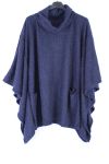 LARGE SIZE SWEATER 2 POCKETS 0355 NAVY