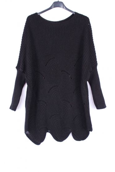 KNIT PULLOVER AJOURE 0375 BLACK