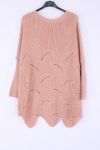 PULL MAILLE AJOURE 0375 ROSE