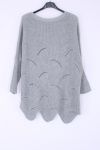 KNIT PULLOVER AJOURE 0375 GREY