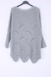 PULL MAILLE AJOURE 0375 GRIS