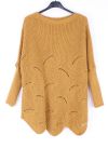 KNIT PULLOVER AJOURE 0375 MUSTARD