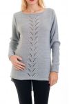 KNIT PULLOVER AJOURE 0376 GREY