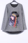 PULL FEMME 0385 GRIS