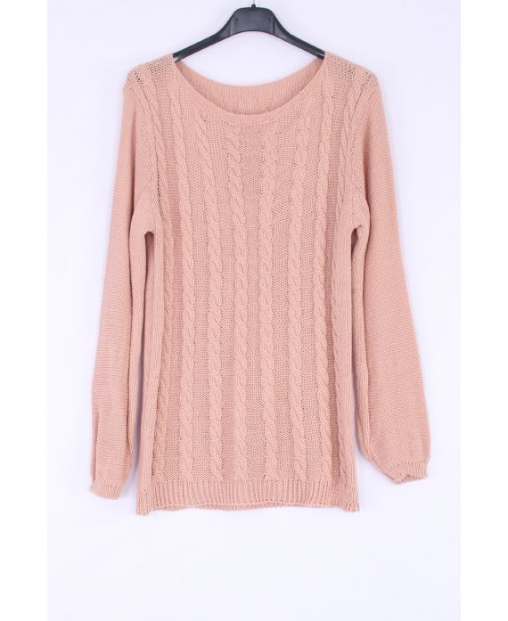 KNIT PULLOVER TWIST 0378 PINK