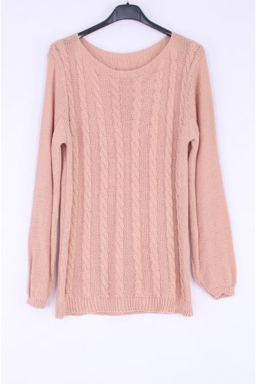 KNIT PULLOVER TWIST 0378 PINK