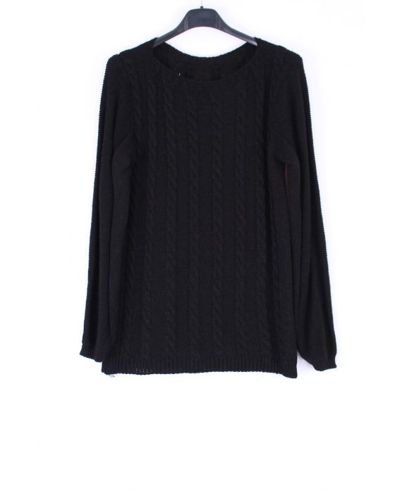 KNIT PULLOVER TWIST 0378 BLACK