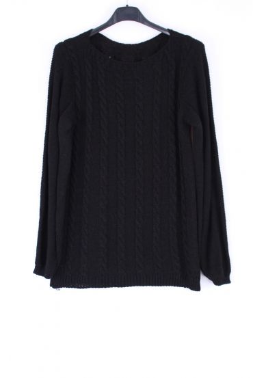 KNIT PULLOVER TWIST 0378 BLACK