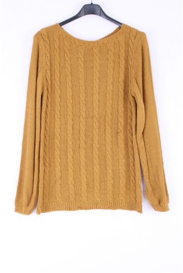 MAGLIA PULLOVER TWIST 0378 SENAPE