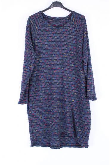 SWEATER TUNIC POCKETS 0383 BLUE