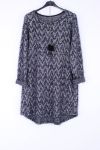 LARGE SIZE SWEATER LUREX ZIGZAG 0389 BLUE