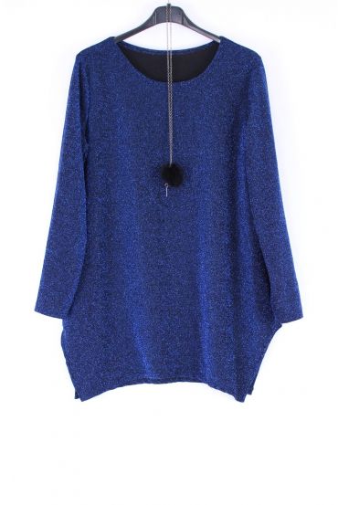 LARGE SIZE TUNIC LUREX 0387 BLUE