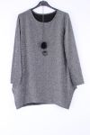 LARGE SIZE TUNIC LUREX 0387 GREY