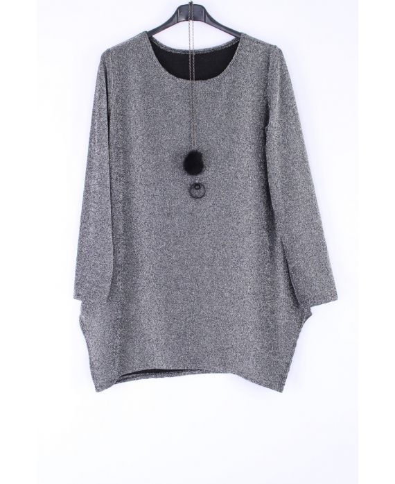 LARGE SIZE TUNIC LUREX 0387 GREY