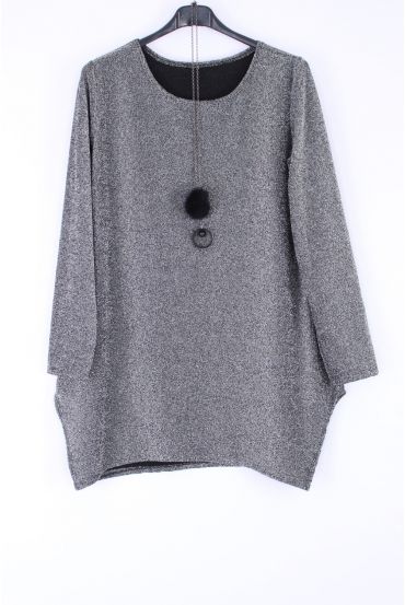 LARGE SIZE TUNIC LUREX 0387 GREY