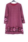GRANDE TAILLE ROBE IMPRIMEE 0374 BORDEAUX
