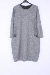 LARGE SIZE DRESS 2 POCKETS 0373 GREY