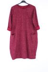 LARGE SIZE DRESS 2 POCKETS 0373 BORDEAUX