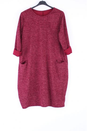 GRANDE TAILLE ROBE 2 POCHES 0373 BORDEAUX