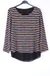 LARGE SIZE SWEATER STRIPED COLORS 0369 BLACK