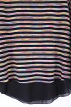 LARGE SIZE SWEATER STRIPED COLORS 0369 BLACK