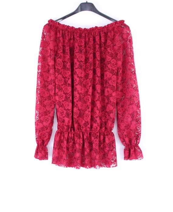 LACE TOP SHOULDERS DENUDEES 0404 BORDEAUX