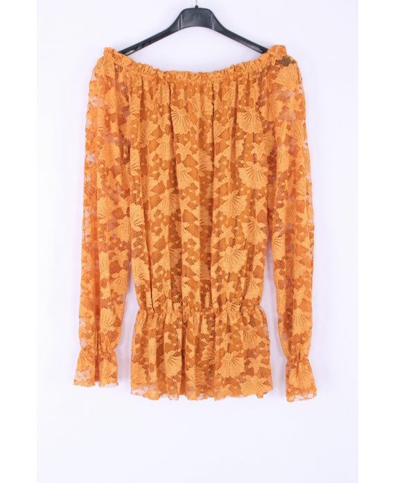 LACE TOP SHOULDERS DENUDEES 0404 MUSTARD