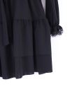 VESTIDO DE ENCAJE DRAPEE 0402 NEGRO