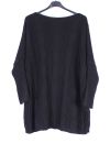 LARGE SIZE PULLOVER TWIST 0326 BLACK