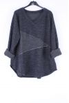 LARGE SIZE SWEATER V ARGENTE 0316 NAVY