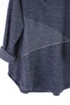 LARGE SIZE SWEATER V ARGENTE 0316 NAVY