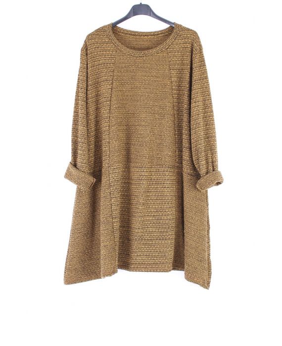 LARGE SIZE SWEATER TUNIC 0321 MUSTARD