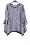 GRANDE TAILLE PULL TUNIQUE 0322 GRIS