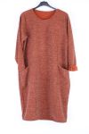 GRANDE TAILLE ROBE TUNIQUE POCHE 0317 CAMEL