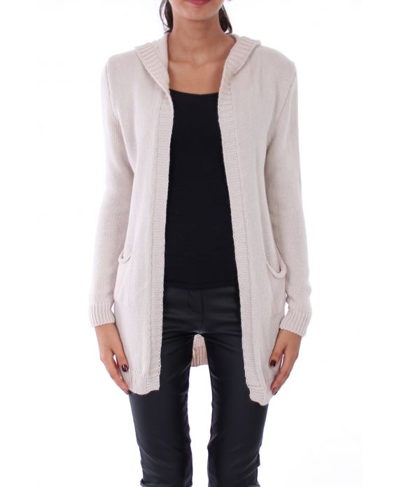 CON CAPPUCCIO SWEATJACKET 0247 BEIGE