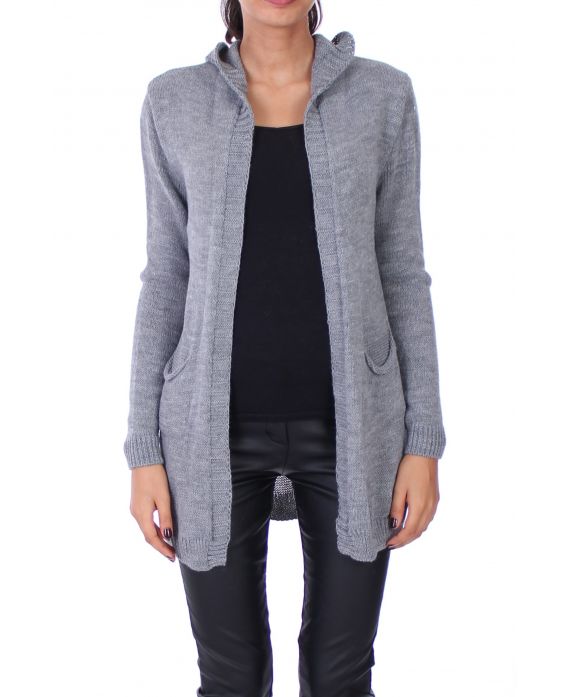 GILET A CAPUCHE 0247 GRIS