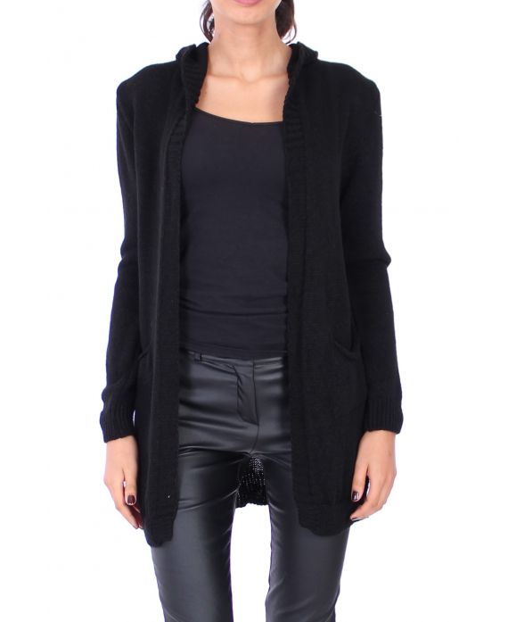 GILET A CAPUCHE 0247 NOIR