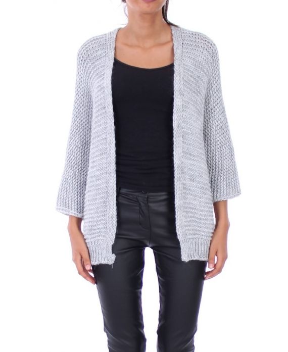 GILET GROSSE MAILLE 0147 GRIGIO