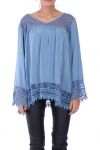 TUNIC EMPIECEMENT LACE 0279 BLUE