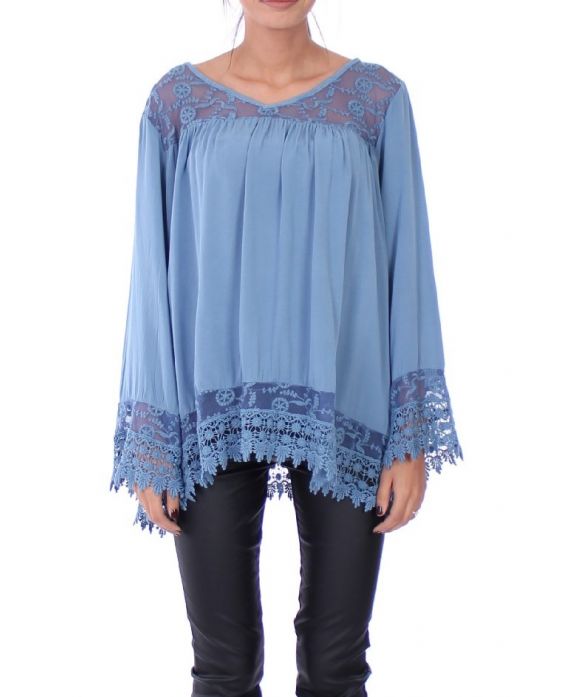 TUNIC EMPIECEMENT LACE 0279 BLUE