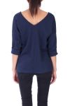 V NECK SWEATER HAS BUTTONS 0308 NAVY