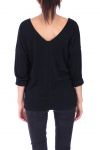 V NECK SWEATER HAS BUTTONS 0308 BLACK