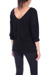 V NECK SWEATER HAS BUTTONS 0308 BLACK