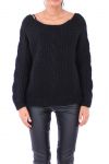 PULLOVER GRANDE DE MALLA 0149 NEGRO