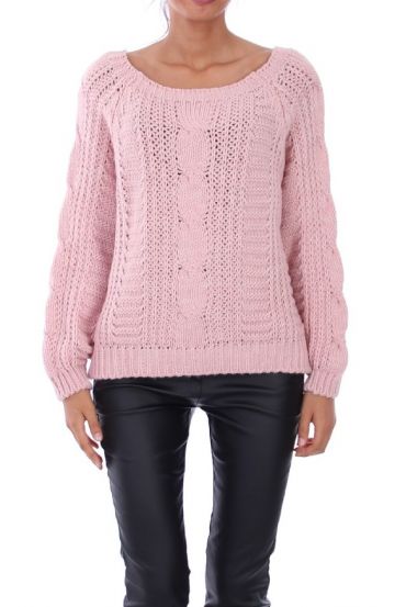 PULLOVER GRANDE DE MALLA 0149 ROSA