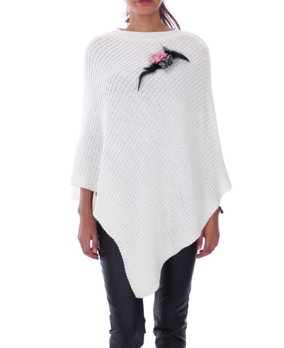 PONCHO BROCHE 0195 ECRU